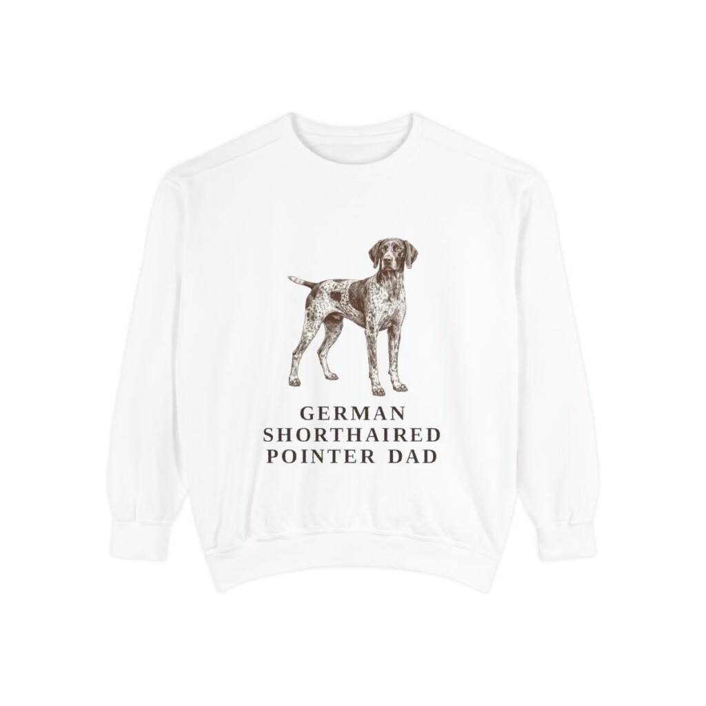 German Shorthaired Pointer Dad Sweatshirt, White, front view