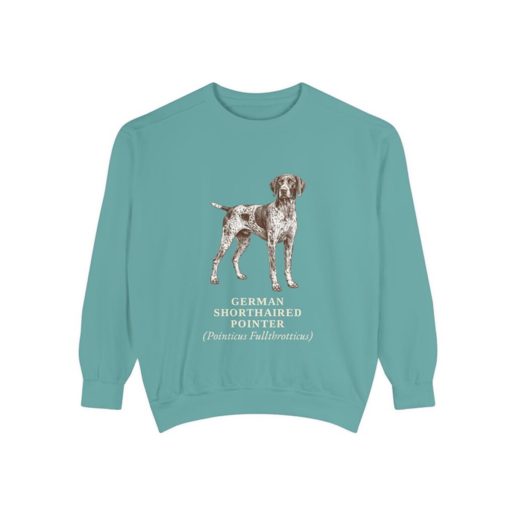 German Shorthaired Pointer Latin Sweatshirt, Seafoam, front view