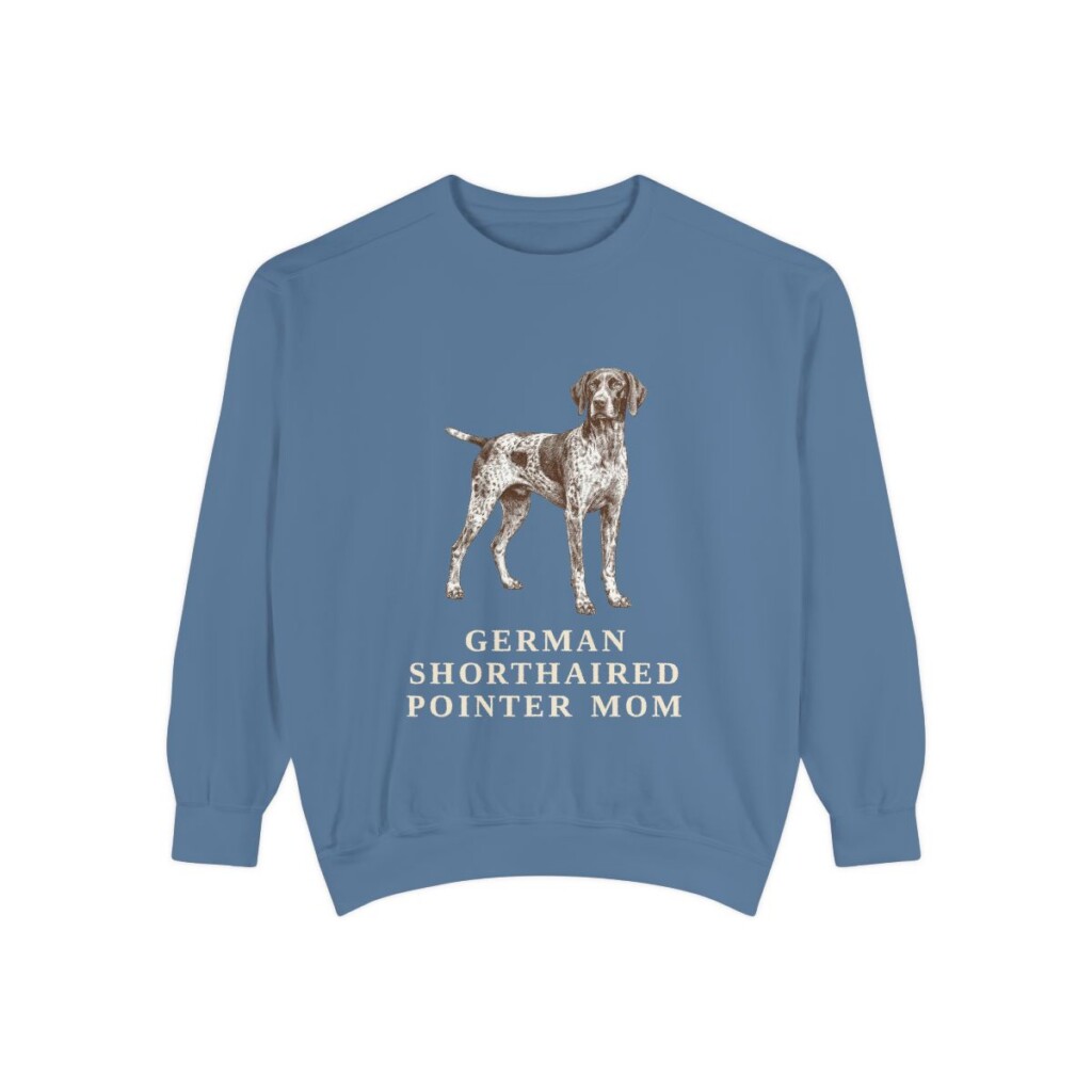 German Shorthaired Pointer Mom Sweatshirt, Blue Jean, front view