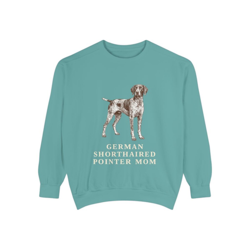 German Shorthaired Pointer Mom Sweatshirt, Seafoam, front view