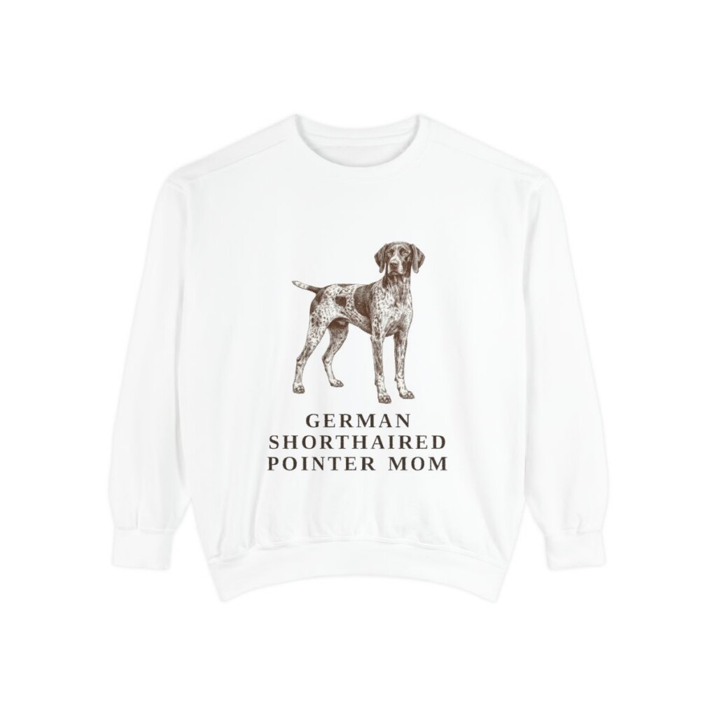 German Shorthaired Pointer Mom Sweatshirt, White, front view