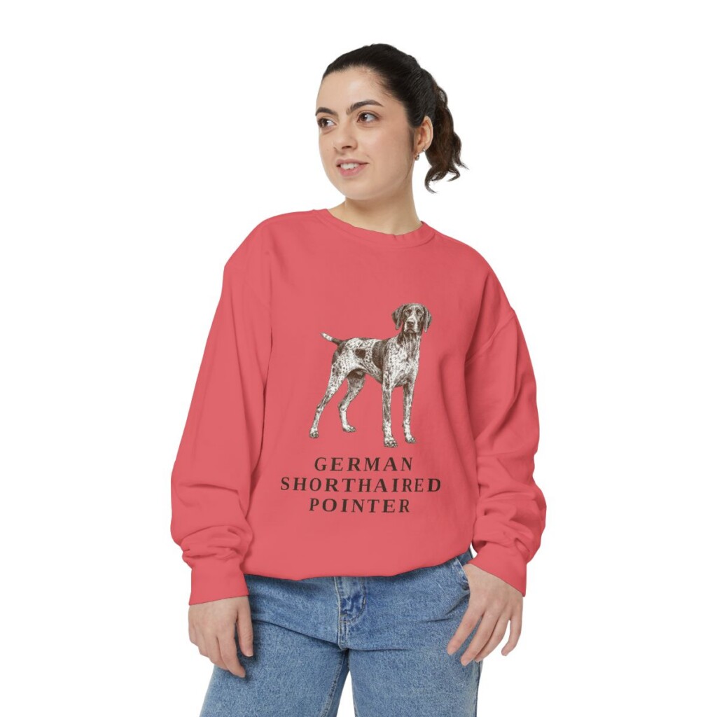 german-shorthaired-pointer-sweatshirt-watermelon-person-2-front German Shorthaired Pointer Sweatshirt, Watermelon, person 2 front