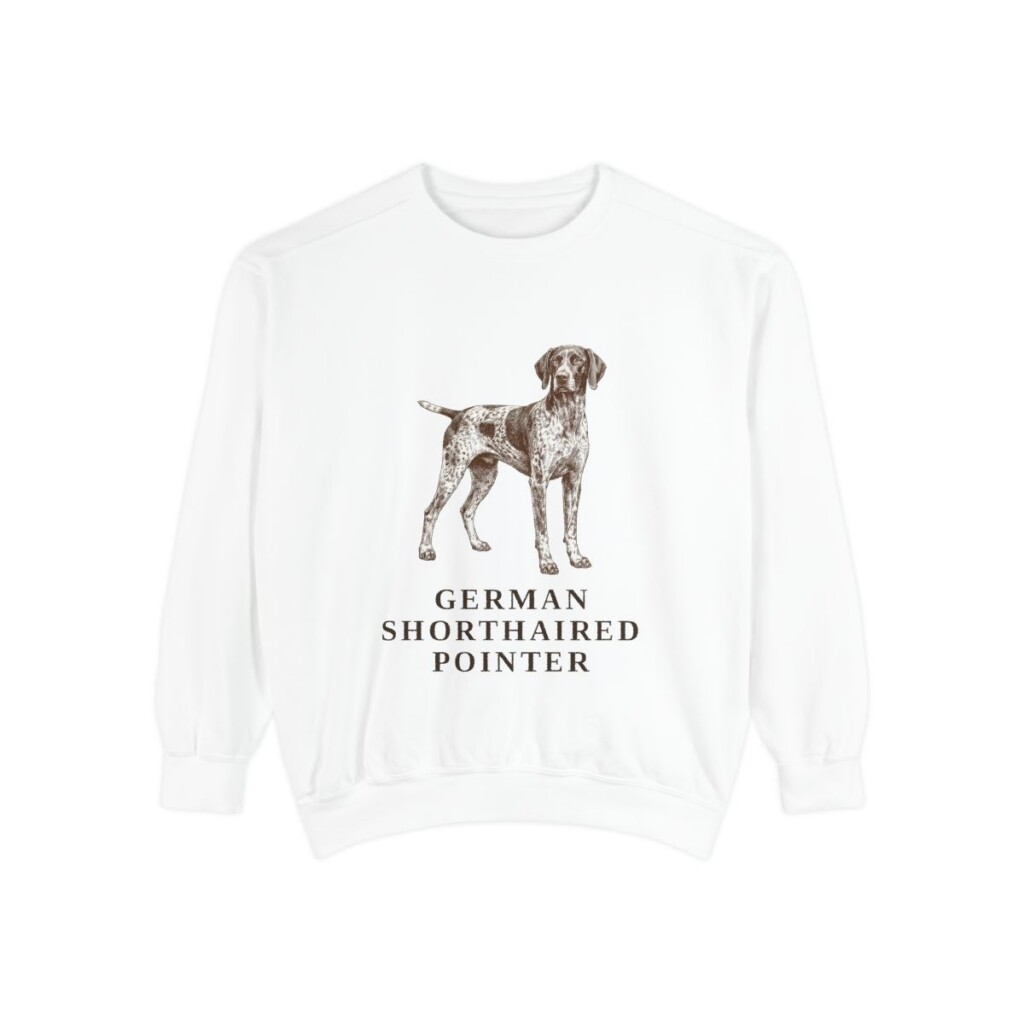 german-shorthaired-pointer-sweatshirt-white German Shorthaired Pointer Sweatshirt, White, front view