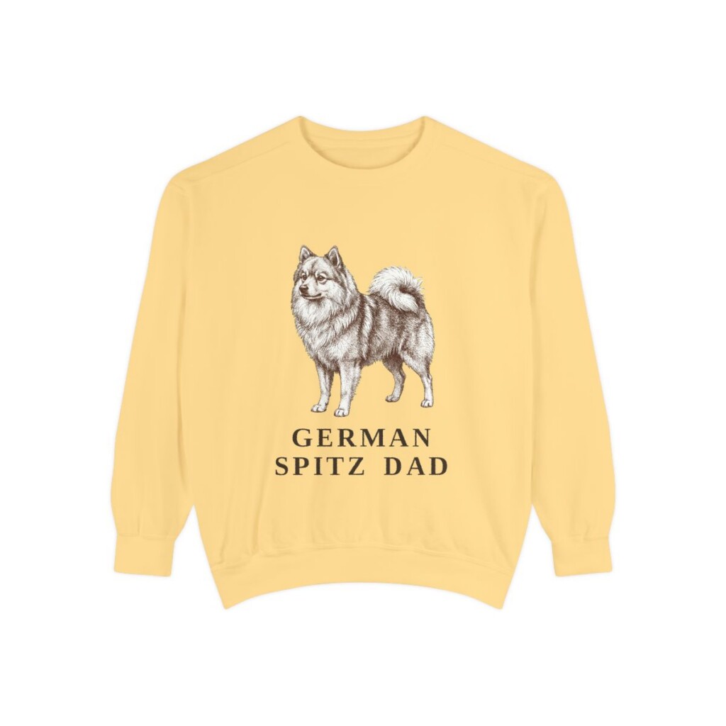 German Spitz Dad Sweatshirt, Butter, front view