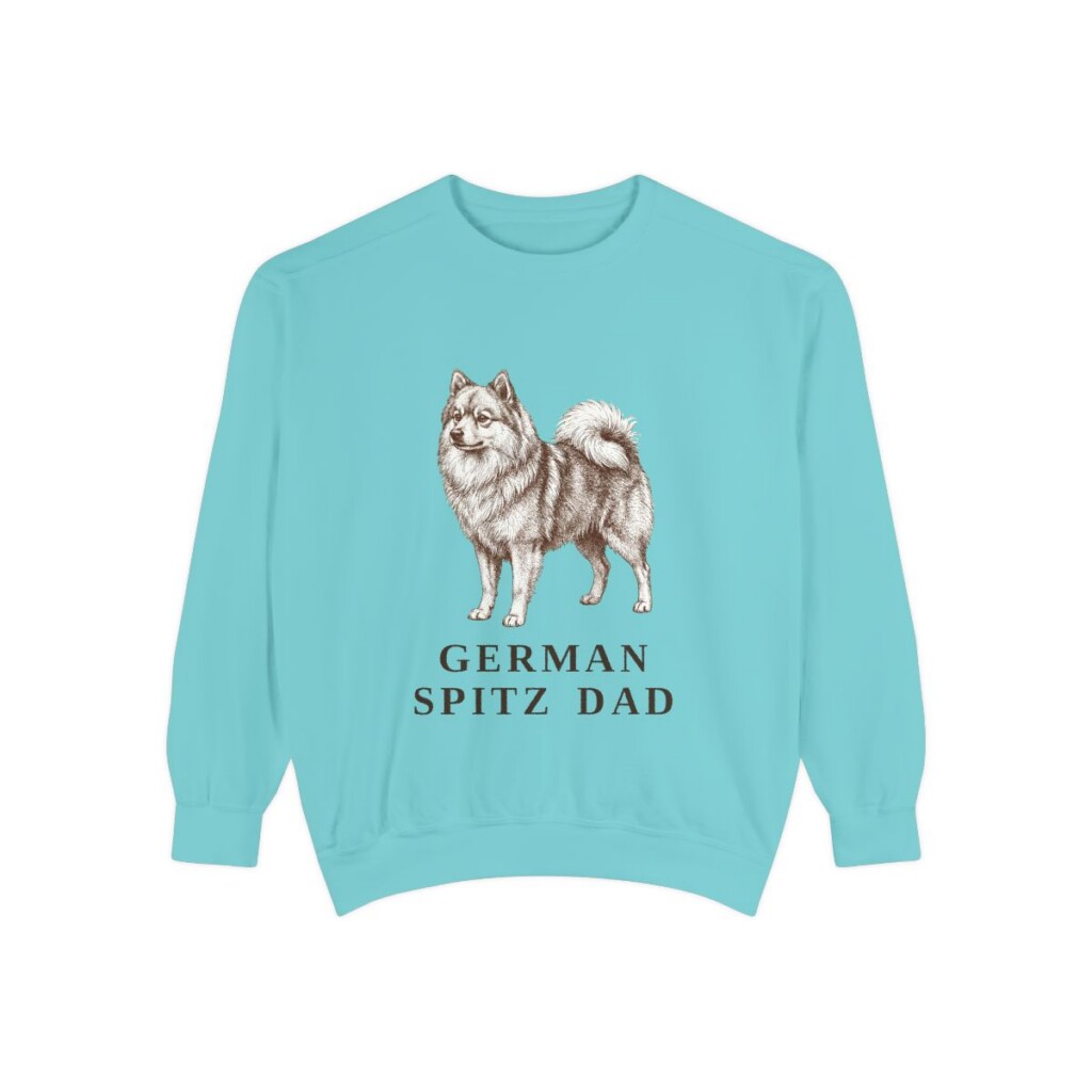 German Spitz Dad Sweatshirt, Chalky Mint, front view