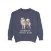 German Spitz Dad Sweatshirt, Denim, front view