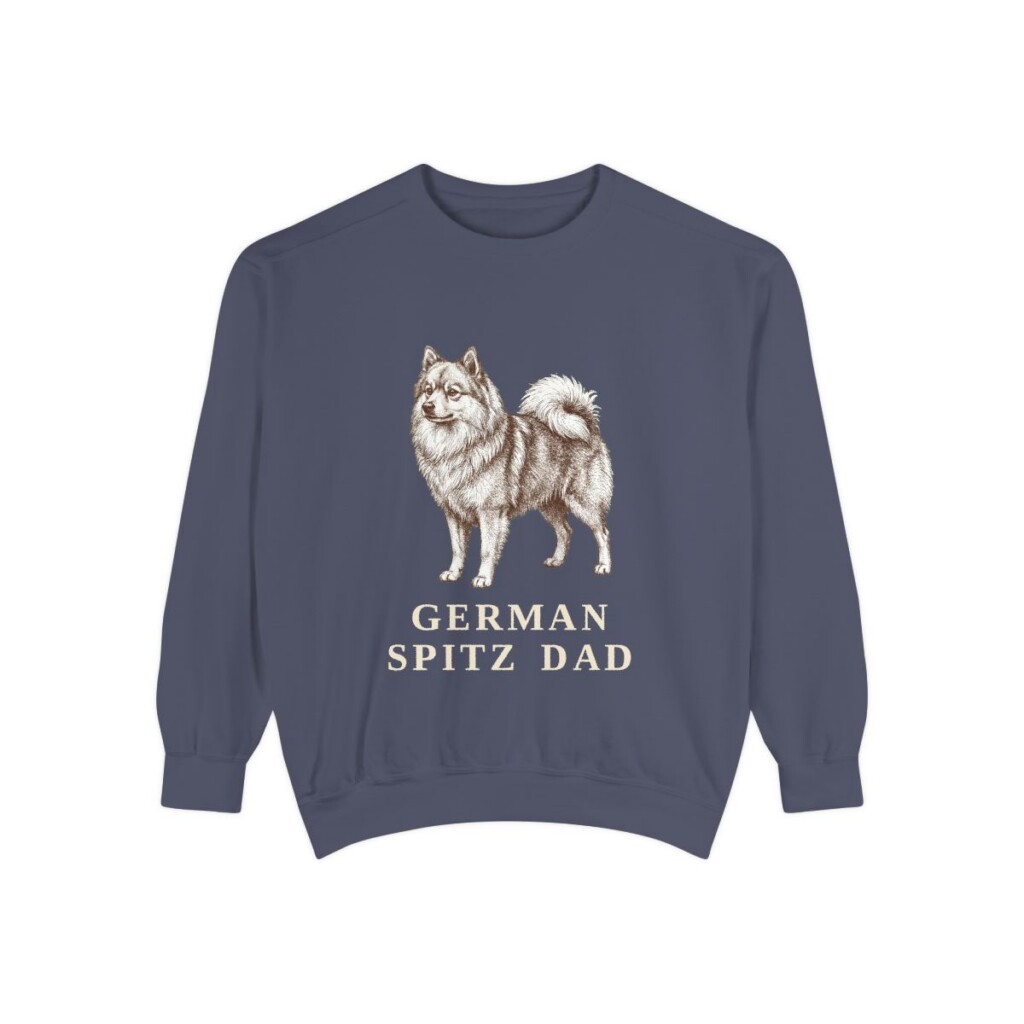 German Spitz Dad Sweatshirt, Denim, front view