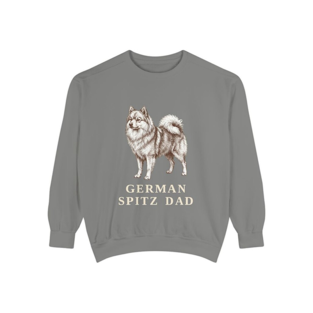 German Spitz Dad Sweatshirt, Grey, front view
