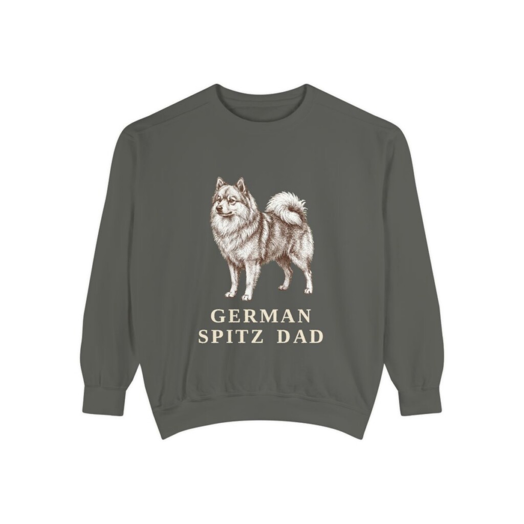 German Spitz Dad Sweatshirt, Pepper, front view