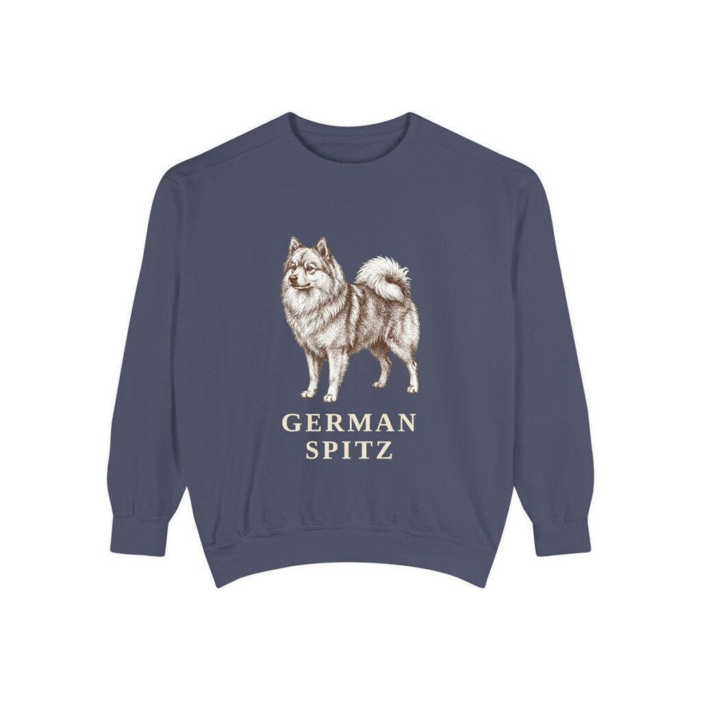 German Spitz Sweatshirt, Denim, front view