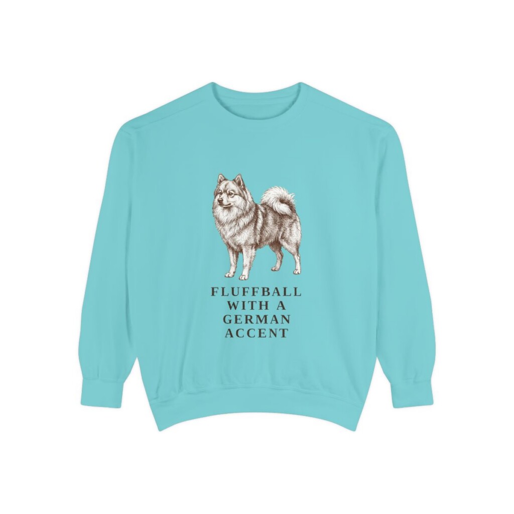 german-spitz-sweatshirt-humor-chalky-mint German Spitz Humor Sweatshirt, Chalky Mint, front view
