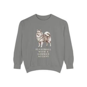 German Spitz Humor Sweatshirt, Grey, front view