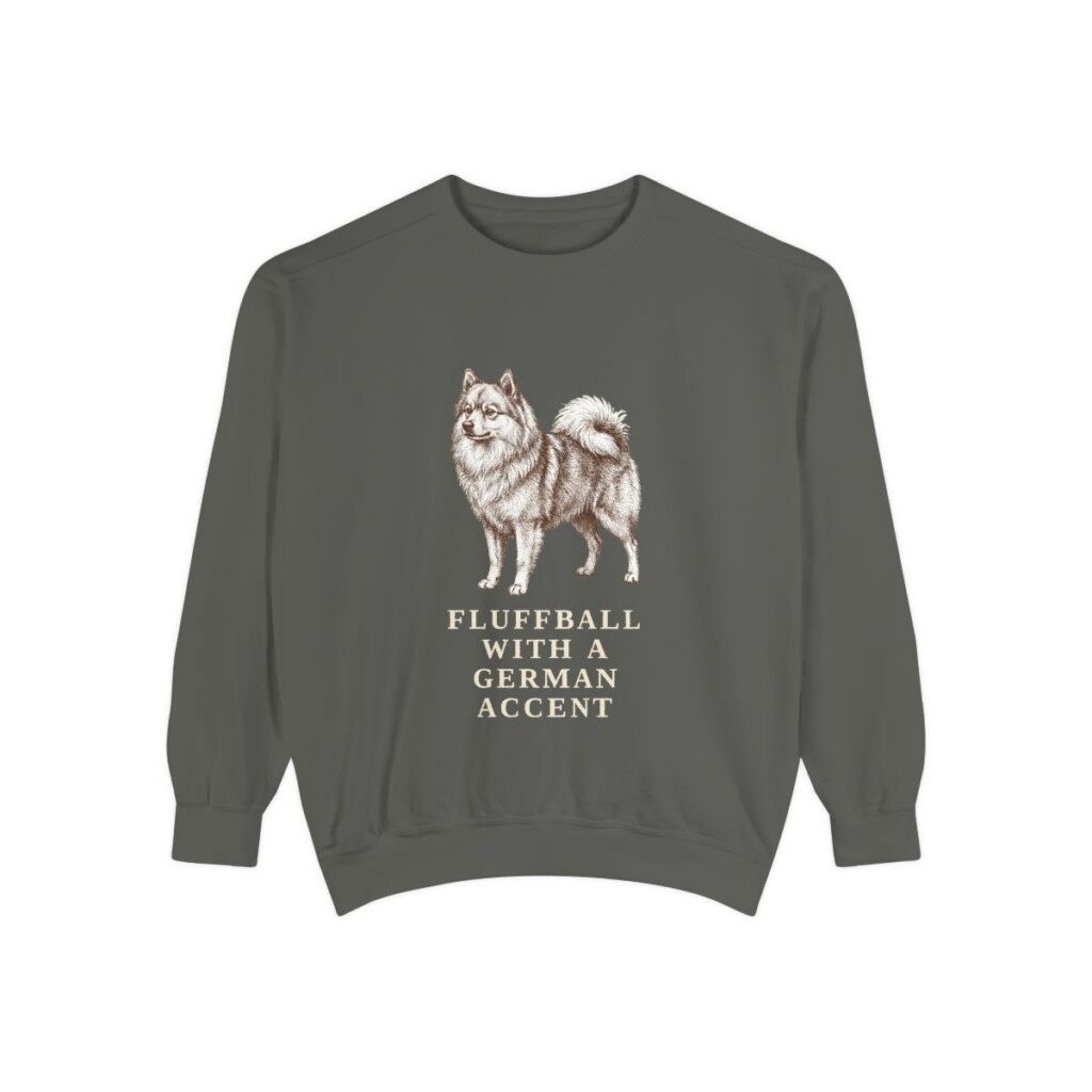 german-spitz-sweatshirt-humor-pepper German Spitz Humor Sweatshirt, Pepper, front view