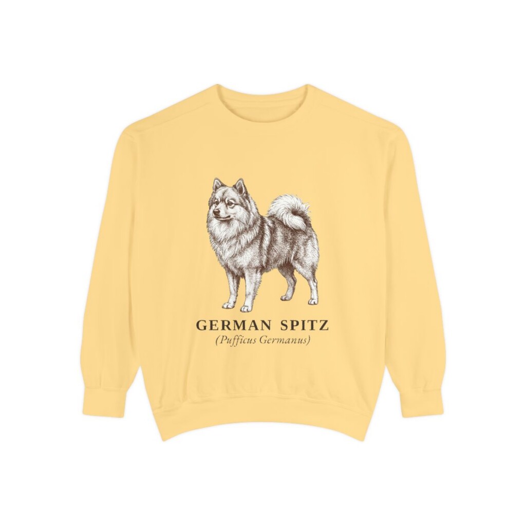 German Spitz Latin Sweatshirt, Butter, front view