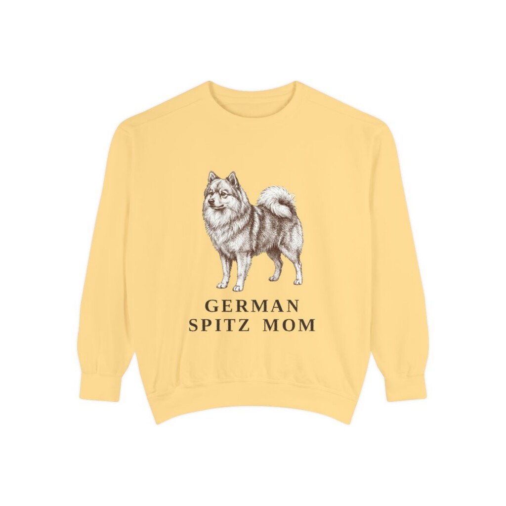 German Spitz Mom Sweatshirt, Butter, front view