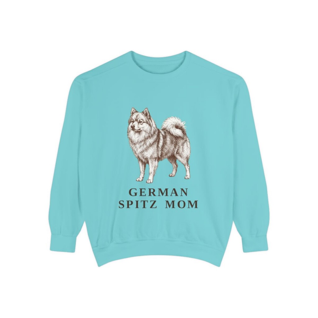 German Spitz Mom Sweatshirt, Chalky Mint, front view