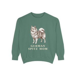 German Spitz Mom Sweatshirt, Light Green, front view