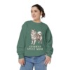 German Spitz Mom Sweatshirt, Light Green, person 2 front