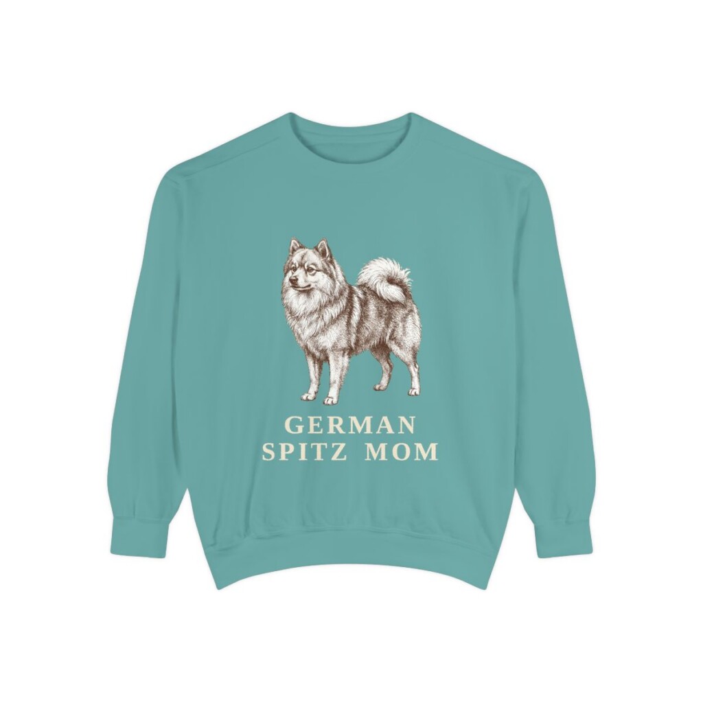 German Spitz Mom Sweatshirt, Seafoam, front view