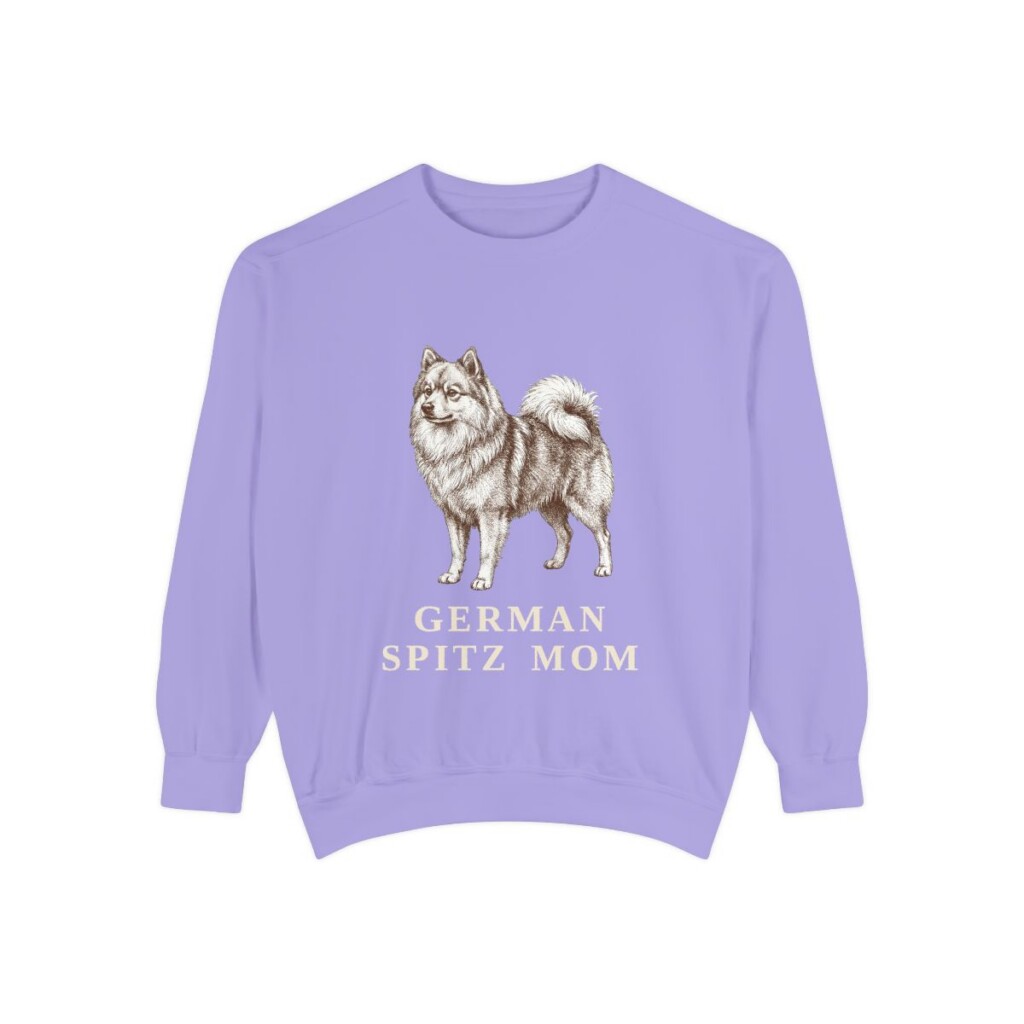 German Spitz Mom Sweatshirt, Violet, front view