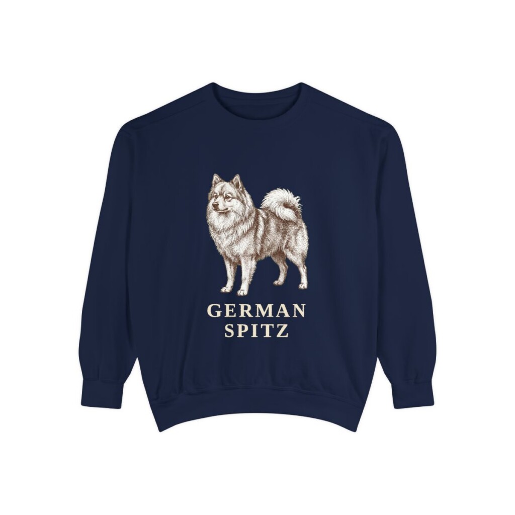 German Spitz Sweatshirt, True Navy, front view