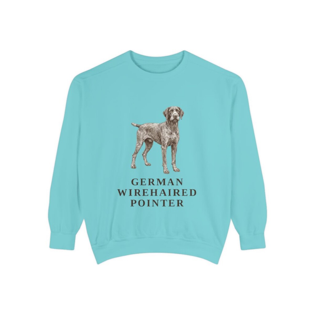 German Wirehaired Pointer Sweatshirt, Chalky Mint, front view
