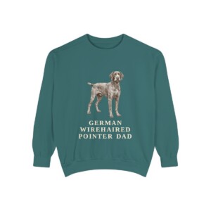 german-wirehaired-pointer-sweatshirt-dad-blue-spruce German Wirehaired Pointer Dad Sweatshirt, Blue Spruce, front view