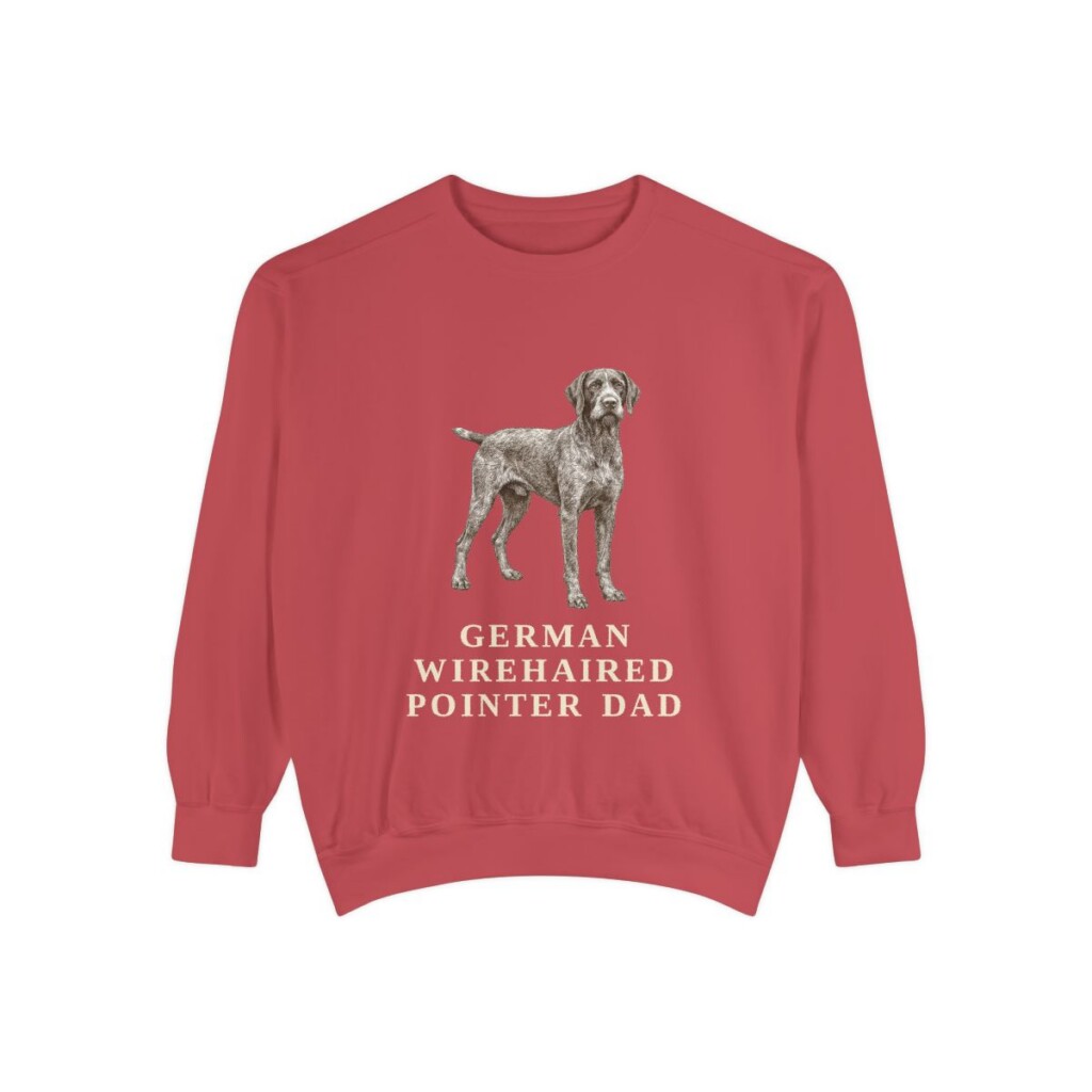 German Wirehaired Pointer Dad Sweatshirt, Crimson, front view