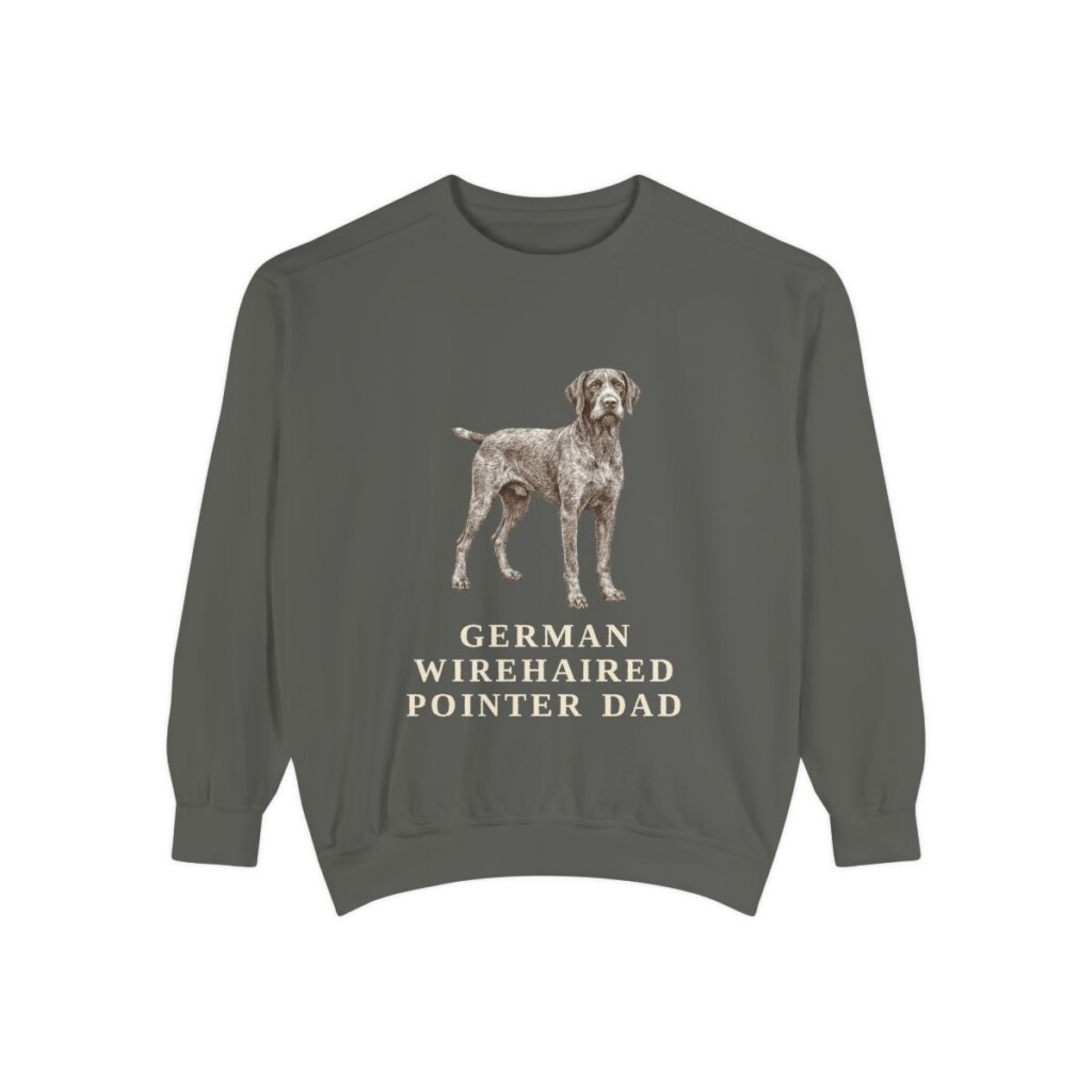 German Wirehaired Pointer Dad Sweatshirt, Pepper, front view