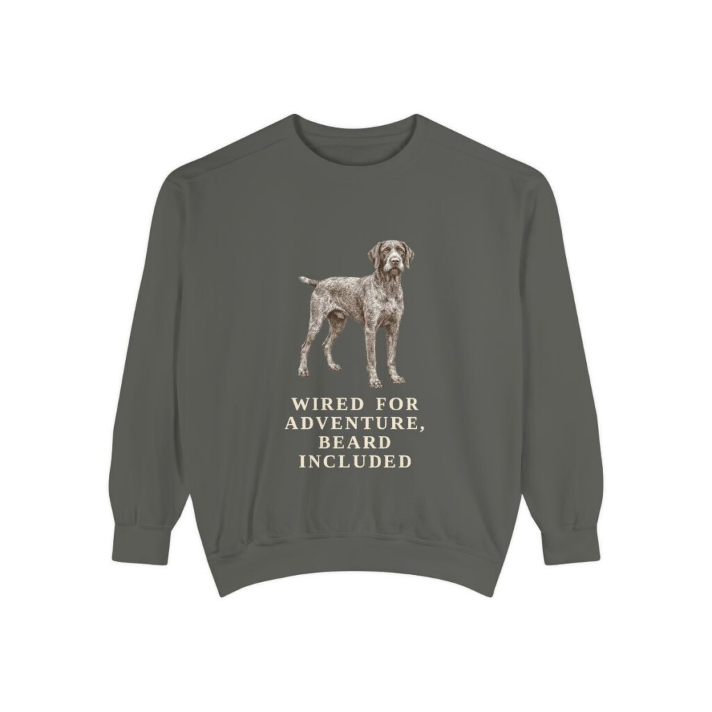 German Wirehaired Pointer Humor Sweatshirt, Pepper, front view
