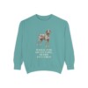 German Wirehaired Pointer Humor Sweatshirt, Seafoam, front view