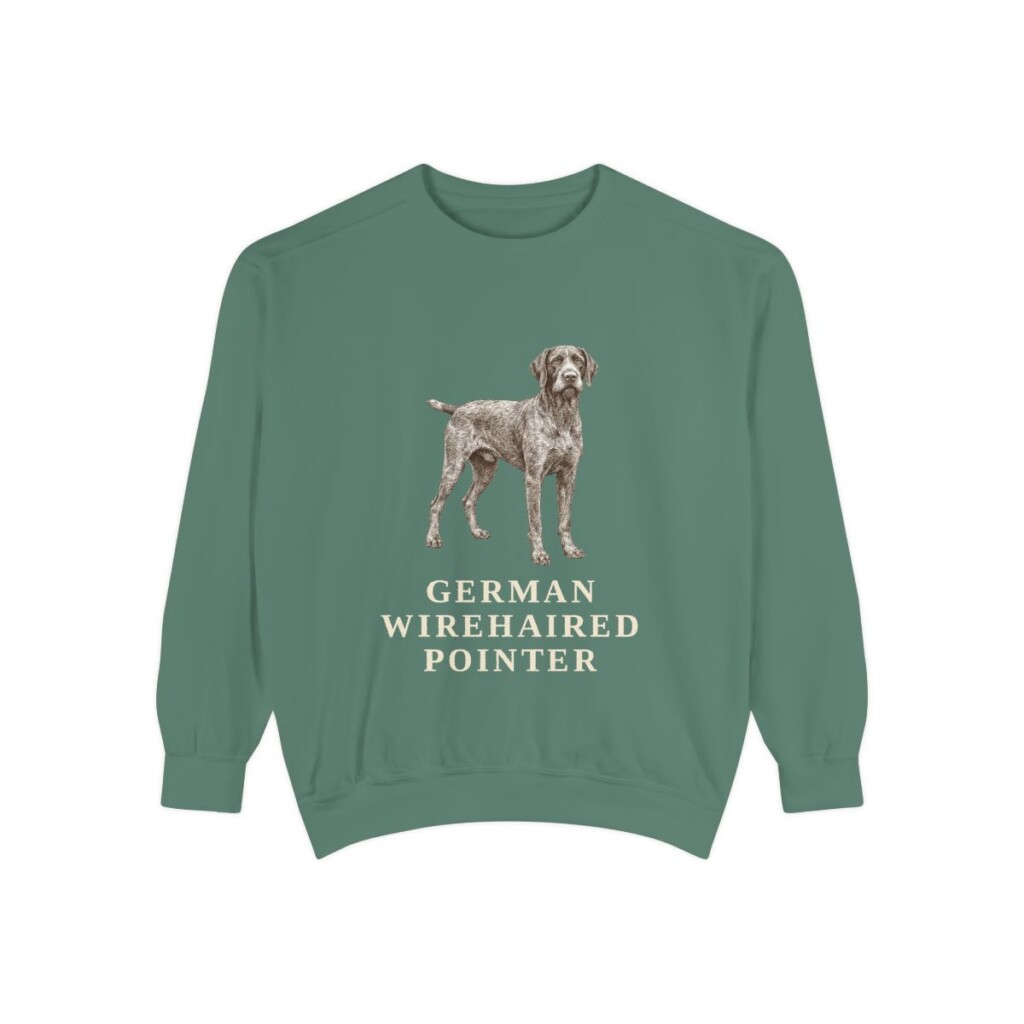 German Wirehaired Pointer Sweatshirt, Light Green, front view