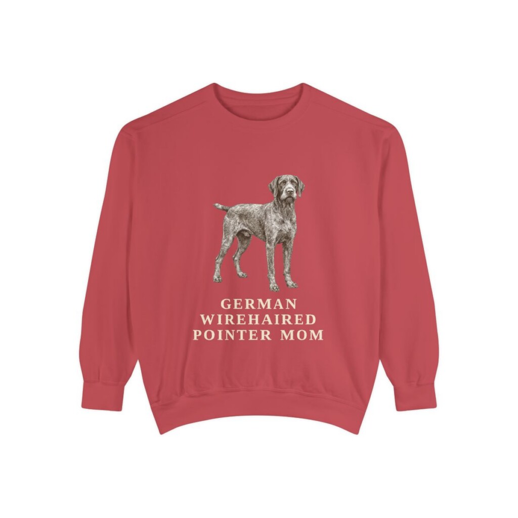 German Wirehaired Pointer Mom Sweatshirt, Crimson, front view