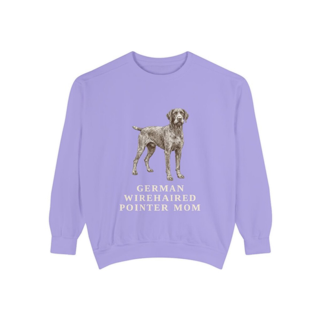 German Wirehaired Pointer Mom Sweatshirt, Violet, front view