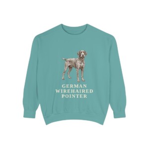 german-wirehaired-pointer-sweatshirt-seafoam German Wirehaired Pointer Sweatshirt, Seafoam, front view