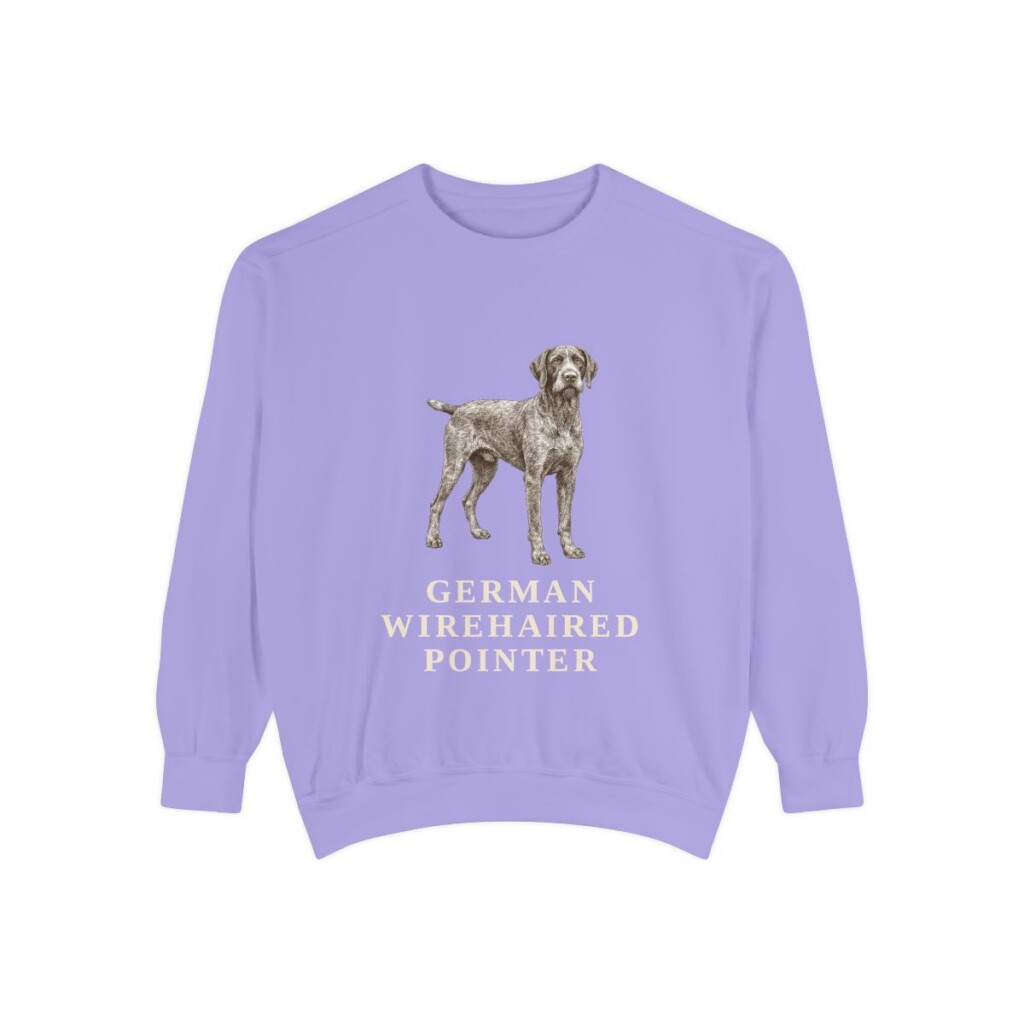 German Wirehaired Pointer Sweatshirt, Violet, front view