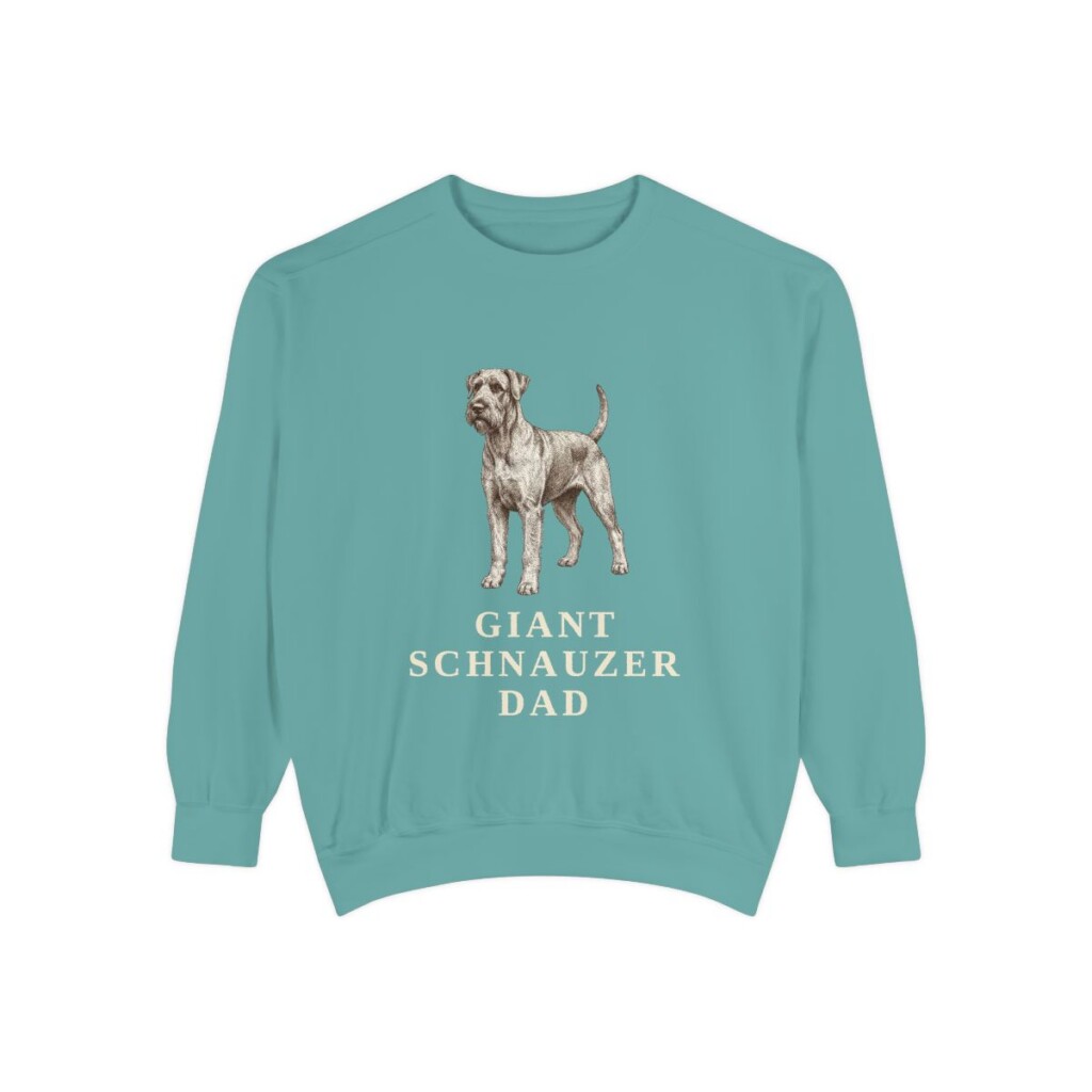 Giant Schnauzer Dad Sweatshirt, Seafoam, front view