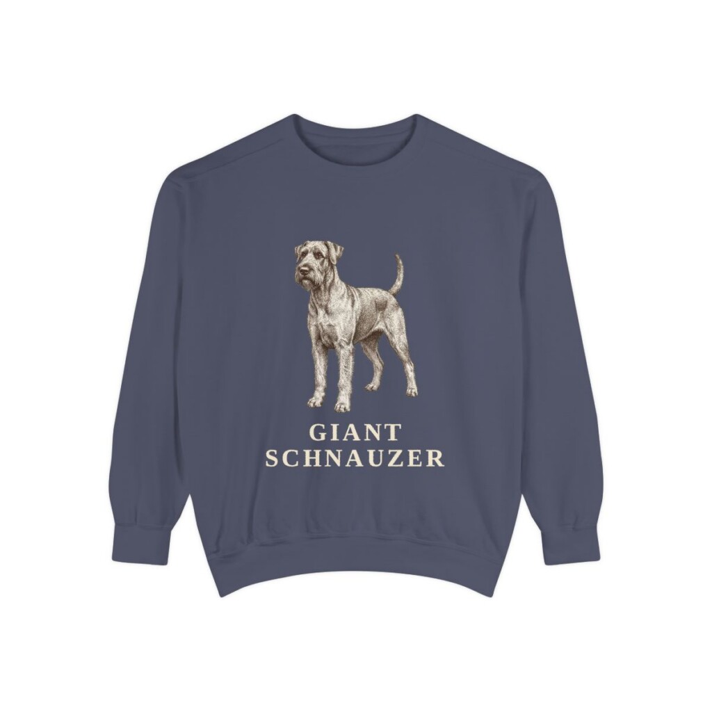 giant-schnauzer-sweatshirt-denim Giant Schnauzer Sweatshirt, Denim, front view