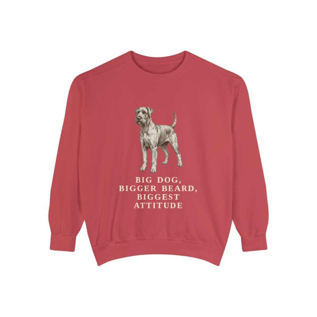 Giant Schnauzer Humor Sweatshirt, Crimson, front view