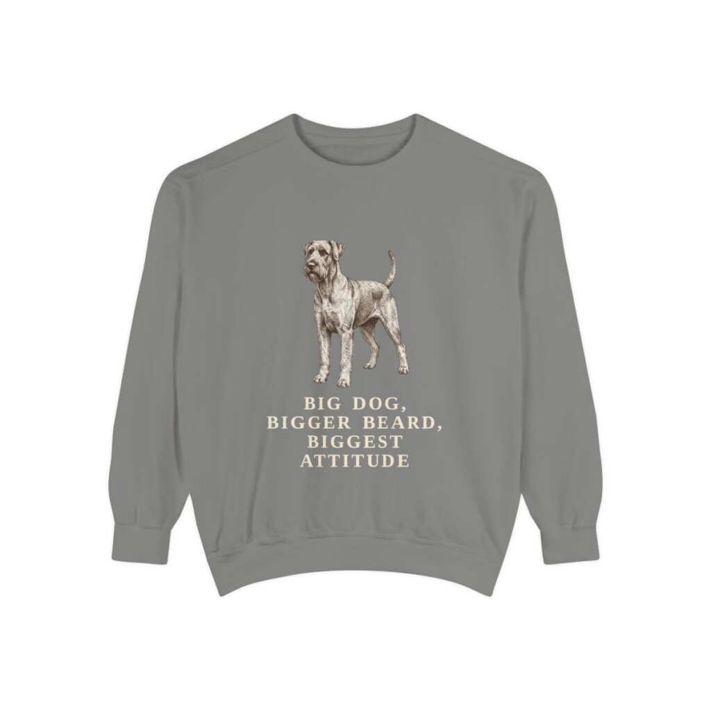 Giant Schnauzer Humor Sweatshirt, Grey, front view