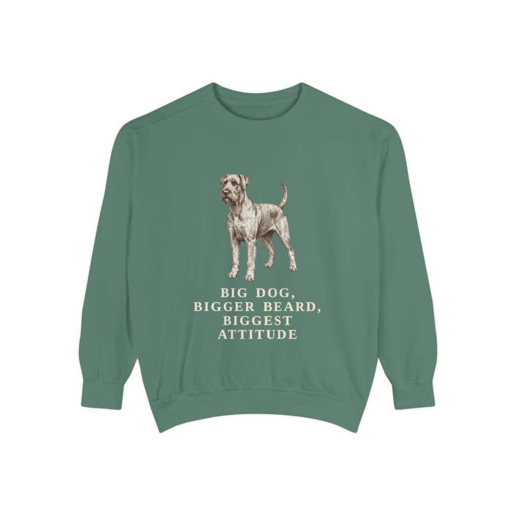 Giant Schnauzer Humor Sweatshirt, Light Green, front view