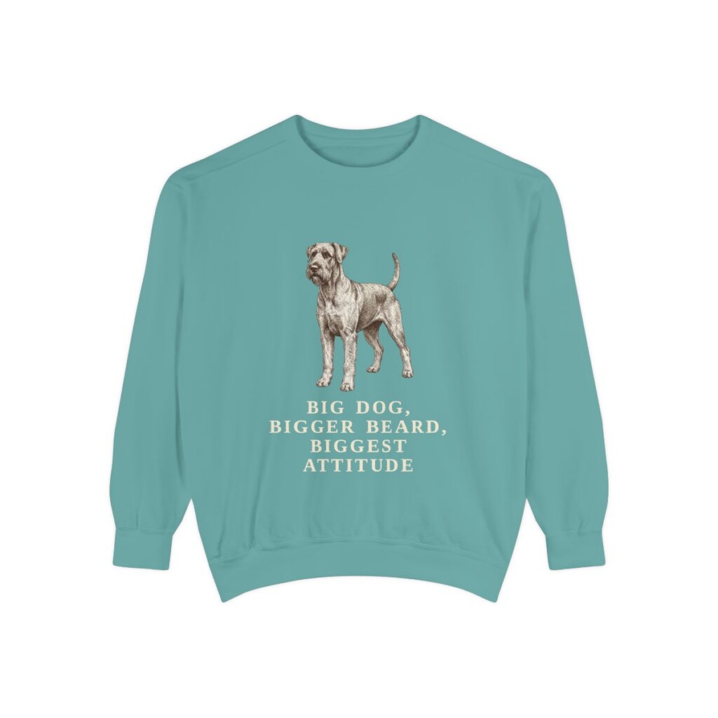 Giant Schnauzer Humor Sweatshirt, Seafoam, front view
