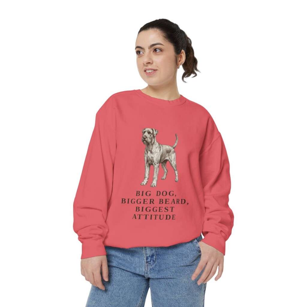 Giant Schnauzer Humor Sweatshirt, Watermelon, person 2 front