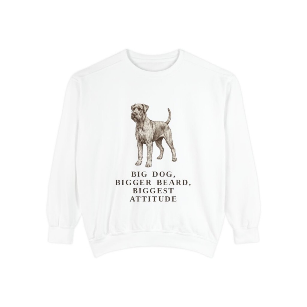 Giant Schnauzer Humor Sweatshirt, White, front view