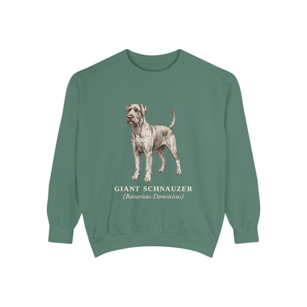 Giant Schnauzer Latin Sweatshirt, Light Green, front view