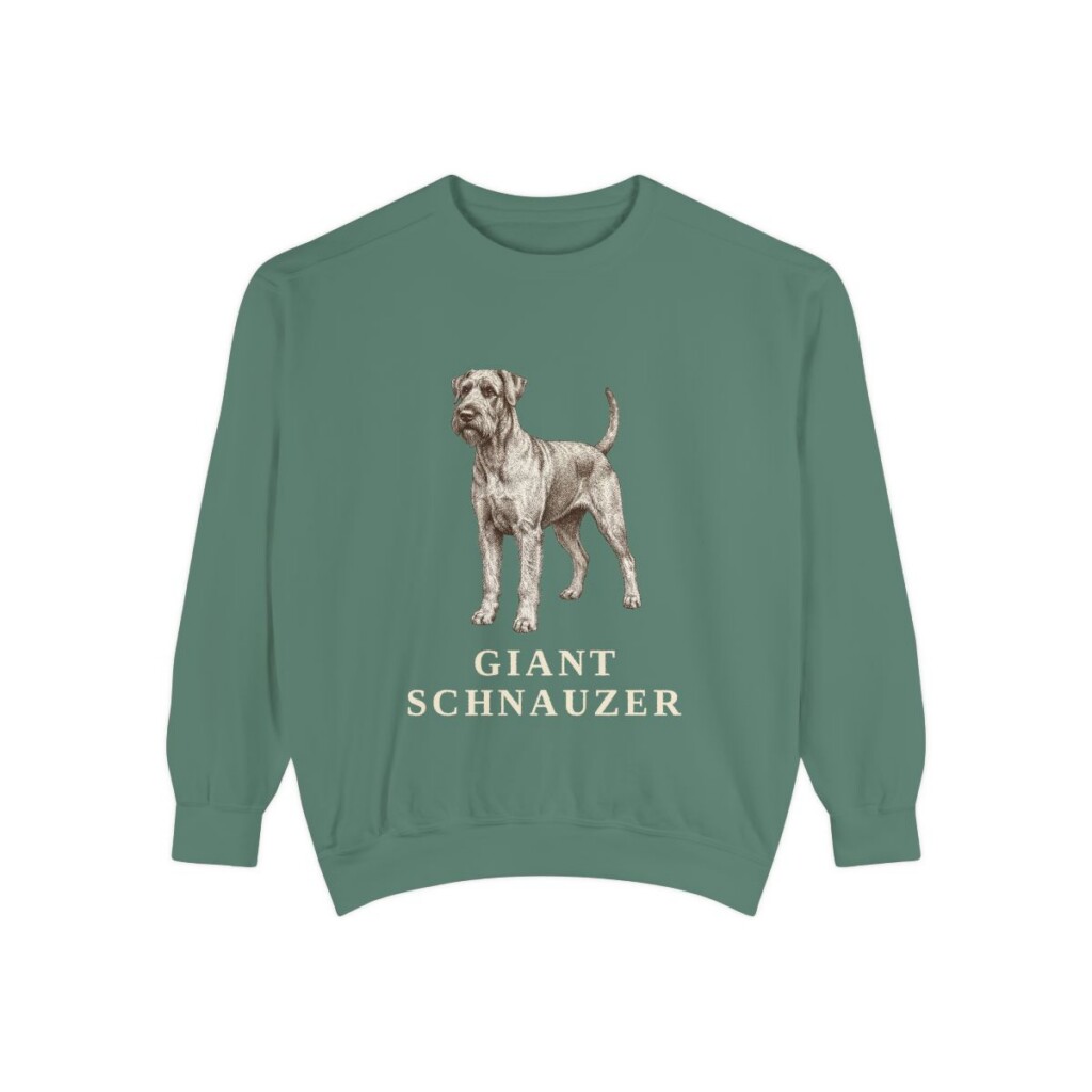 giant-schnauzer-sweatshirt-light-green Giant Schnauzer Sweatshirt, Light Green, front view