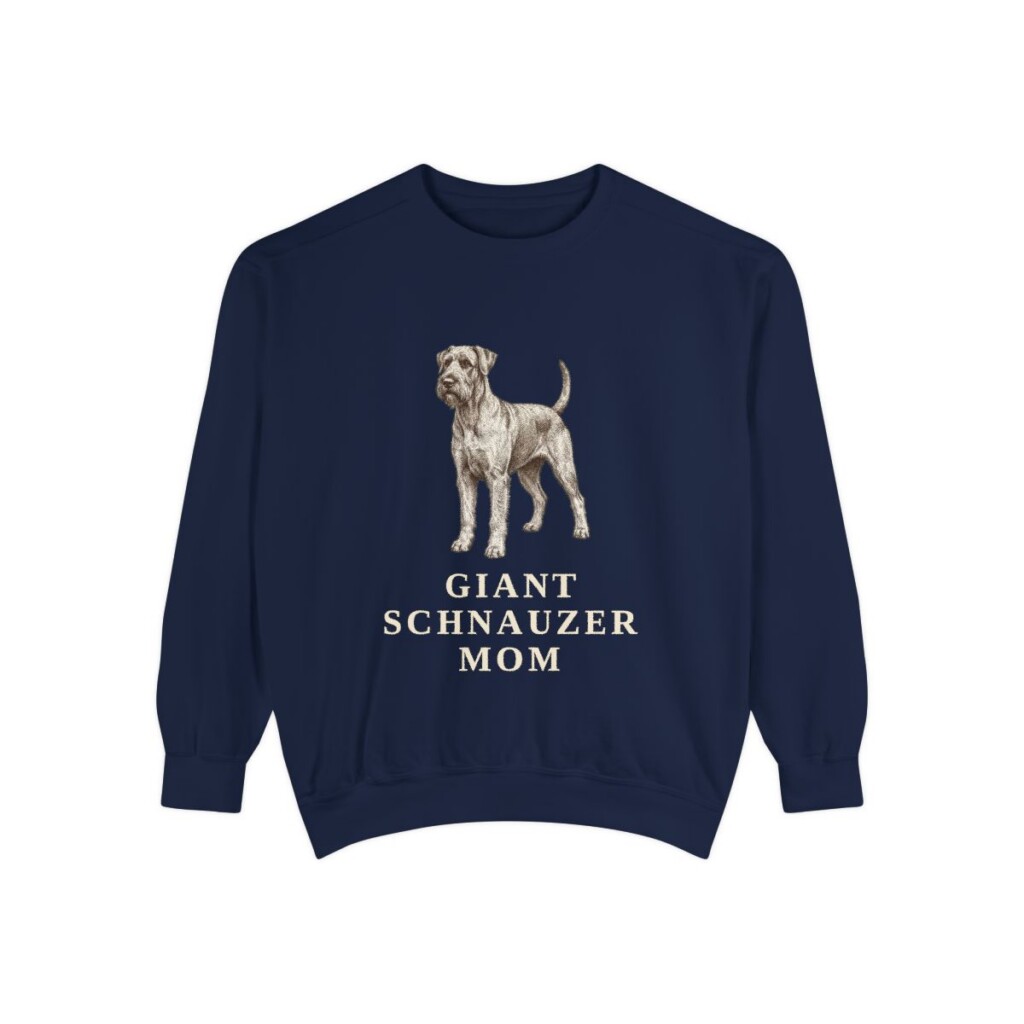 giant-schnauzer-sweatshirt-mom-true-navy-1 Giant Schnauzer Mom Sweatshirt, True Navy, front view