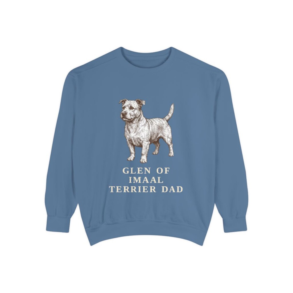 Glen of Imaal Terrier Dad Sweatshirt, Blue Jean, front view