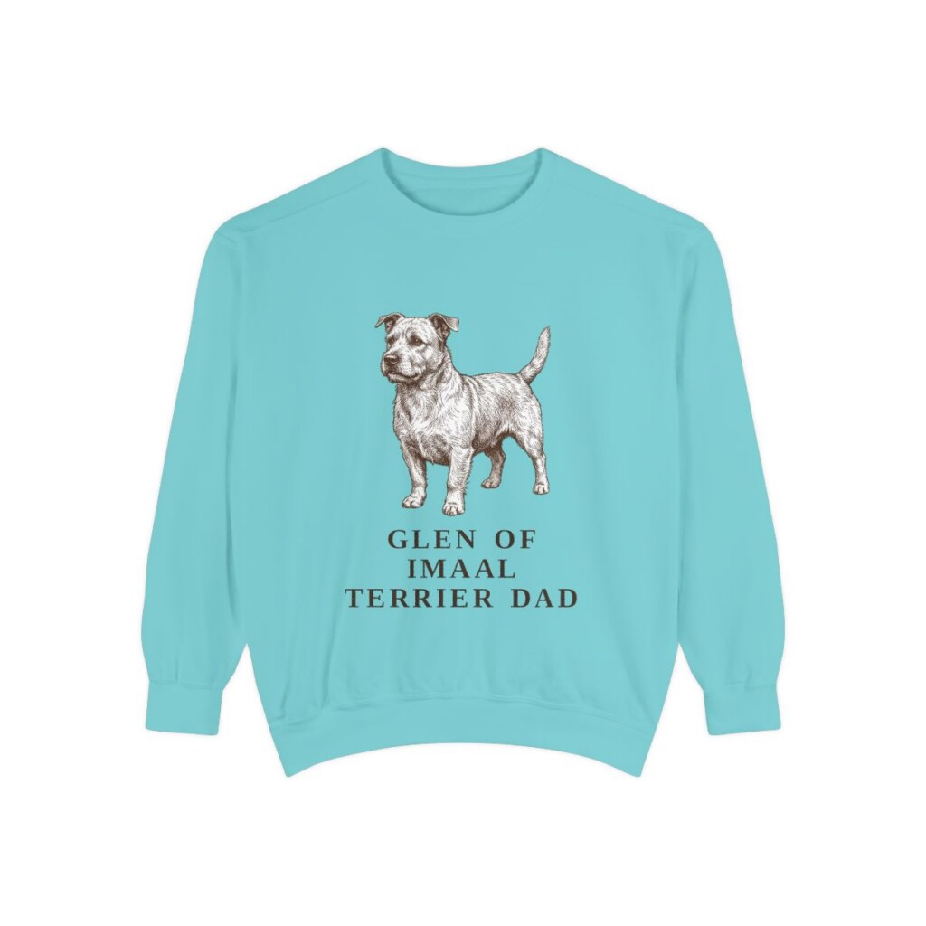 Glen of Imaal Terrier Dad Sweatshirt, Chalky Mint, front view