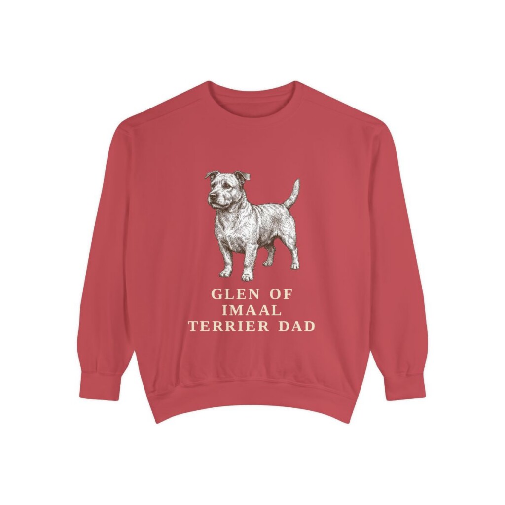 Glen of Imaal Terrier Dad Sweatshirt, Crimson, front view